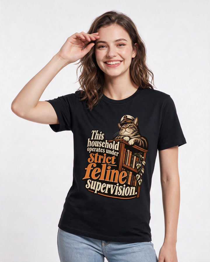 Cat Lover Black T-Shirt for Women – Everyday Expression Graphic Tee product image 1