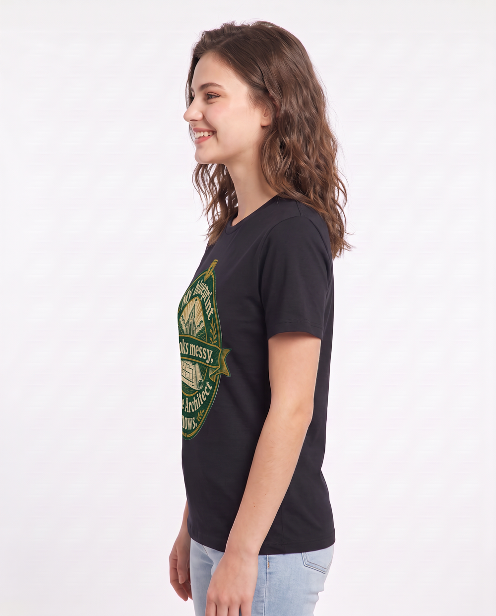 Graphic Women's Black T-Shirt - My blueprint looks messy, but the product image 2