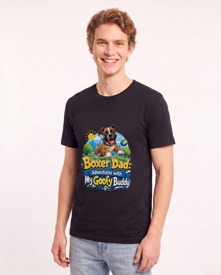 Boxer Dad: Adventures with My Goofy Buddy Men's Black T-Shirt product image 3
