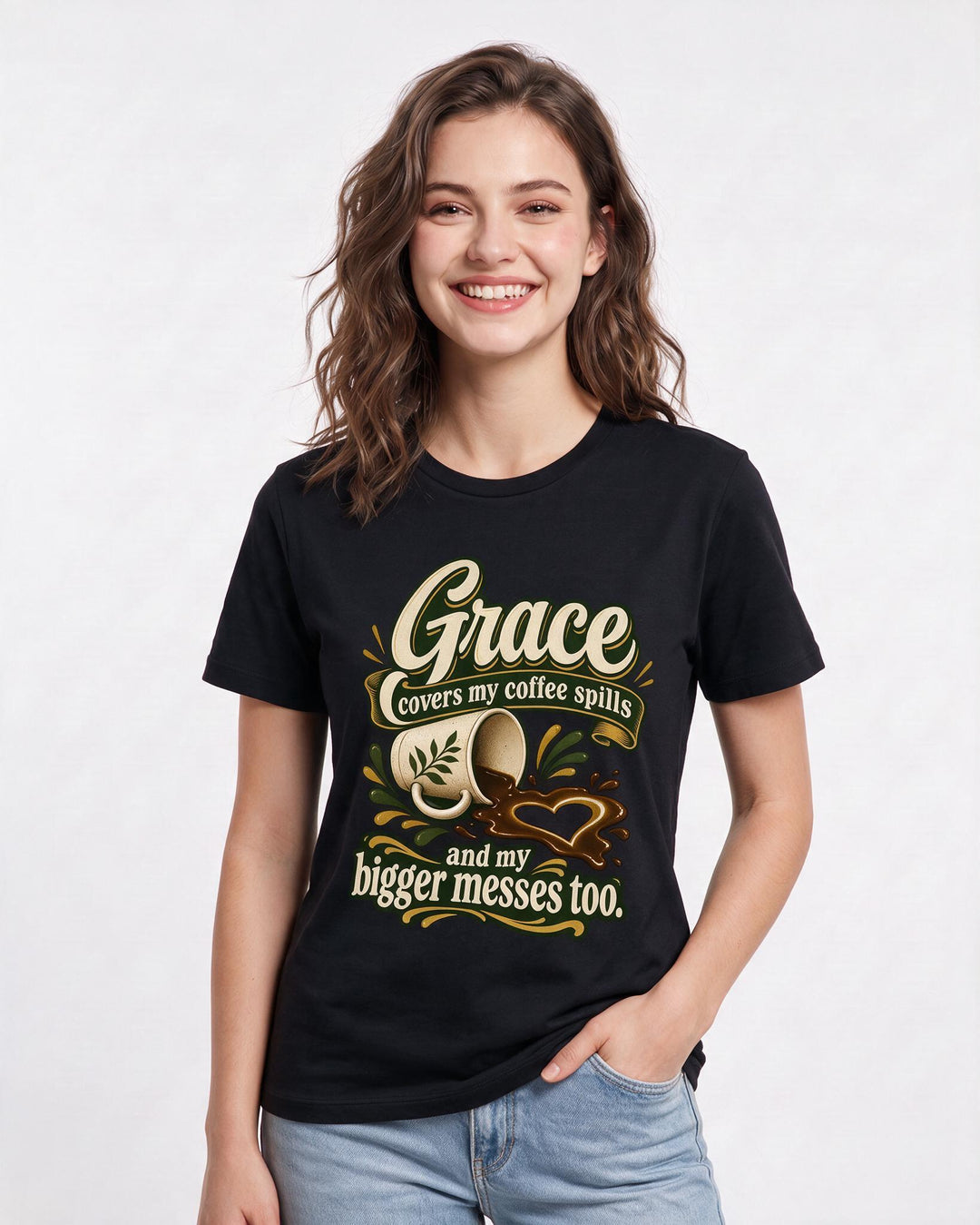 Christian Faith Black T-Shirt for Women – Everyday Expression Graphic Tee product image 1