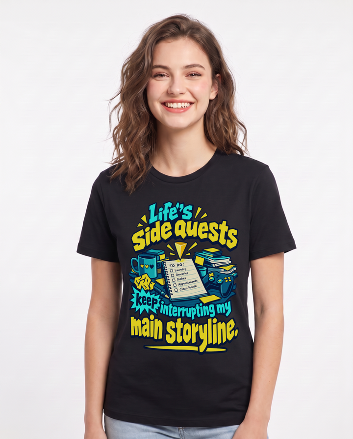 Gaming Black T-Shirt for Women – Game Night Graphic Tee product image 3