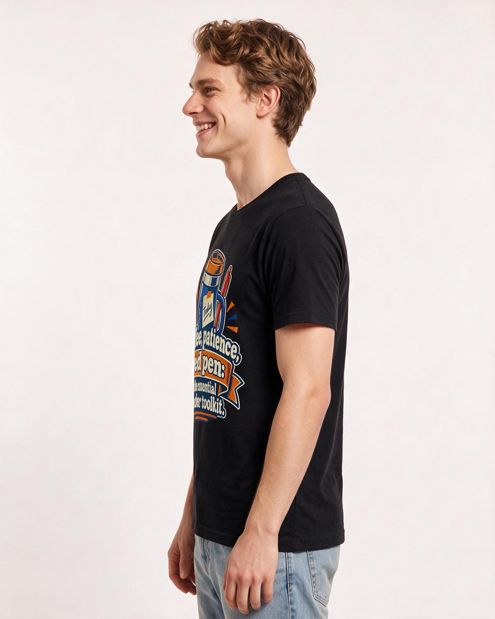 Teacher Black T-Shirt for Men – Everyday Expression Graphic Tee product image 2