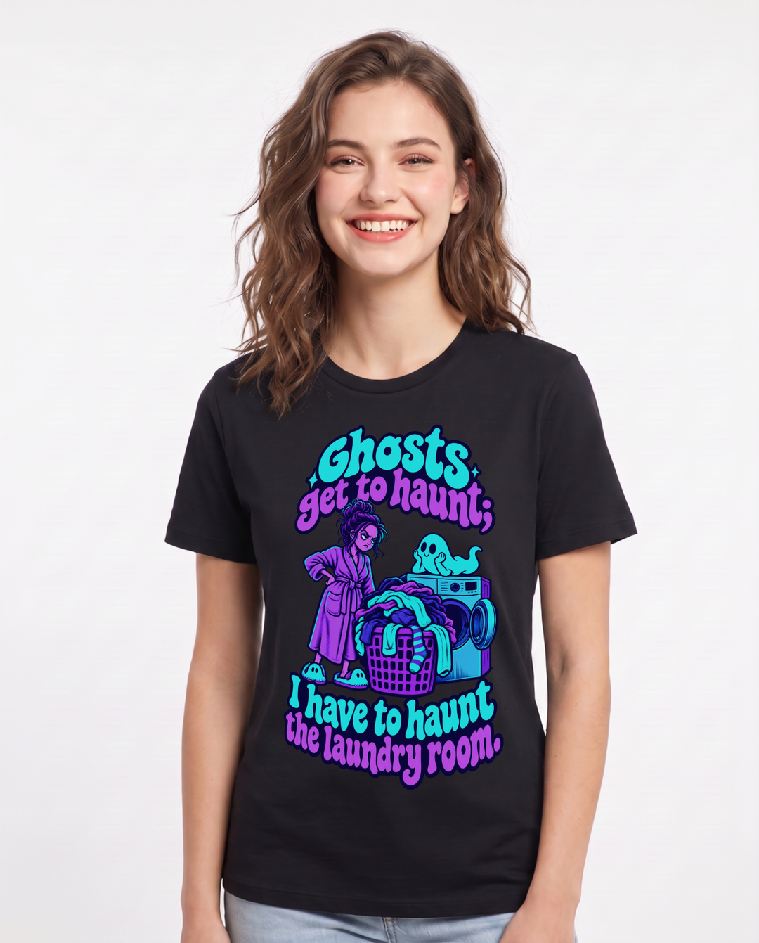 Halloween Black T-Shirt for Women – Halloween Theme Graphic Tee product image 3