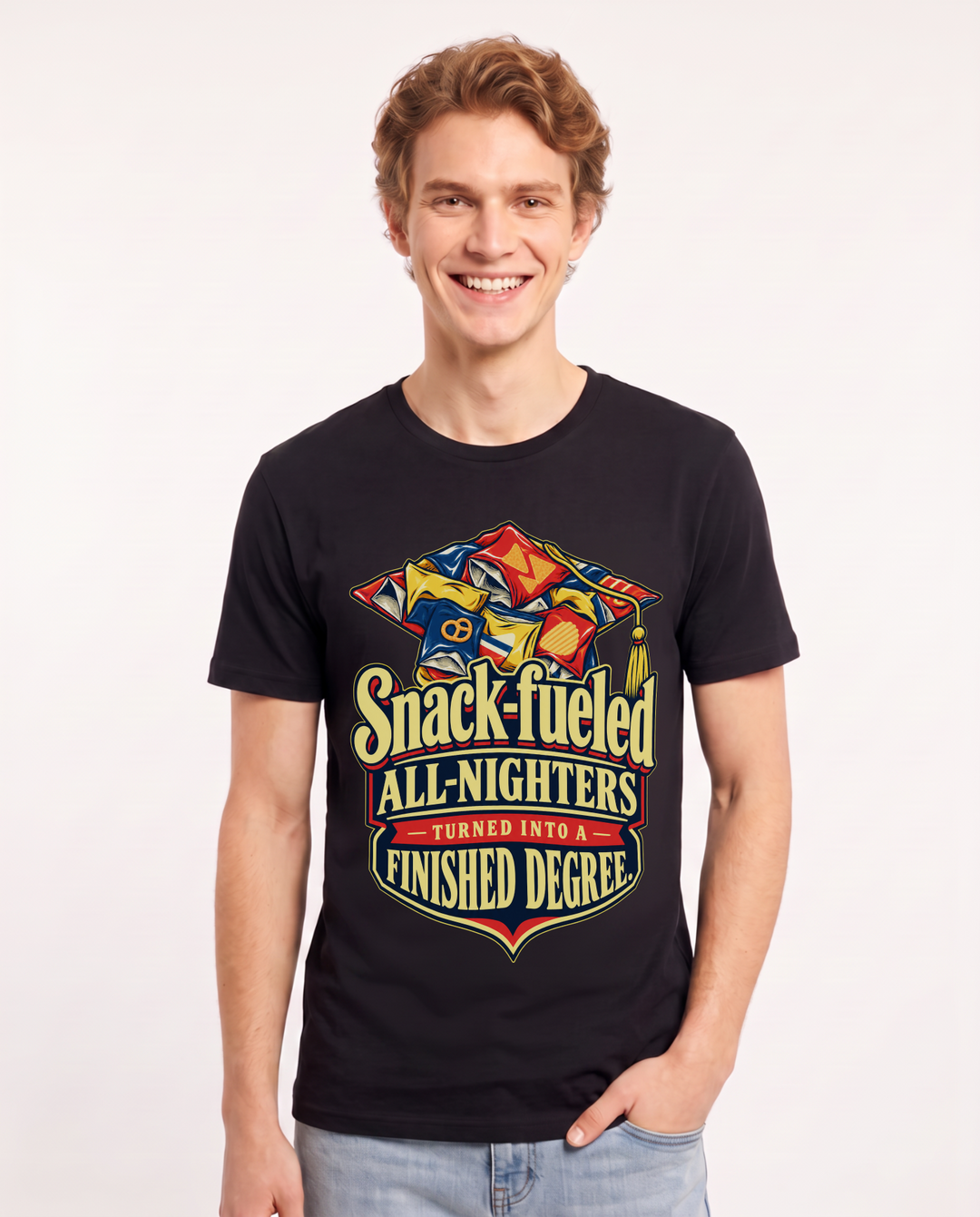 Graduation Black T-Shirt for Men – Everyday Expression Graphic Tee product image 3