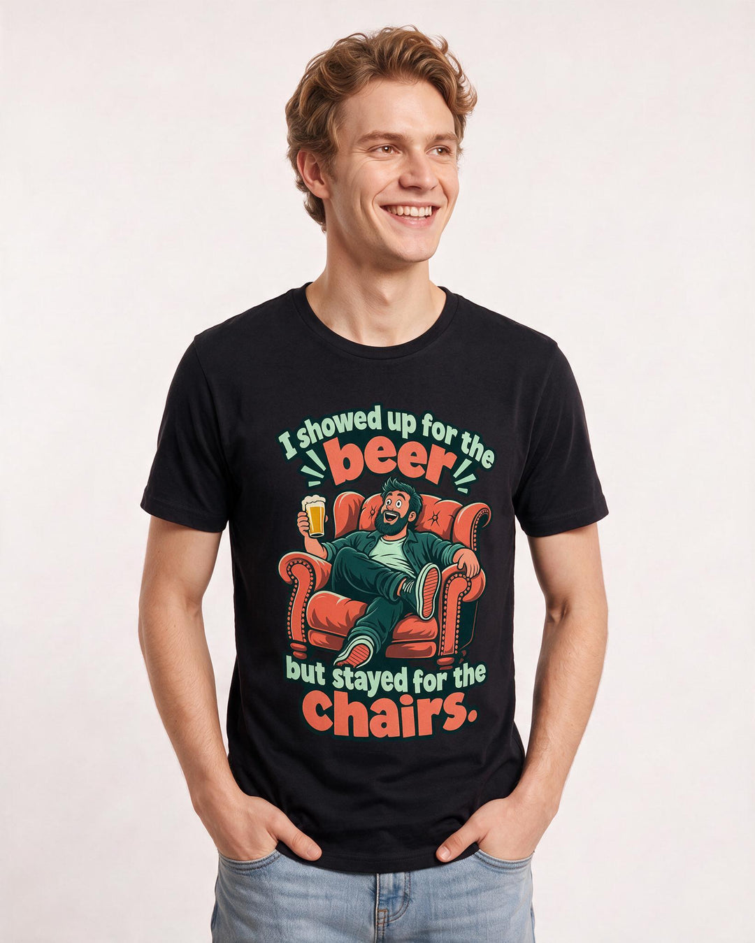 Beer Black T-Shirt for Men – Everyday Expression Graphic Tee product image 1