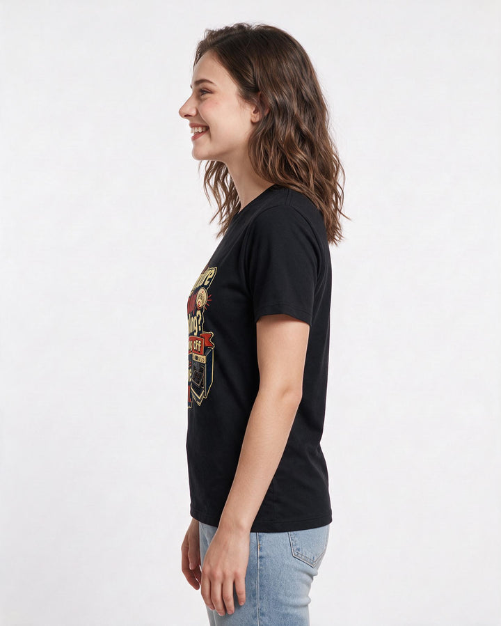 Christmas Black T-Shirt for Women – Holiday Theme Graphic Tee product image 2