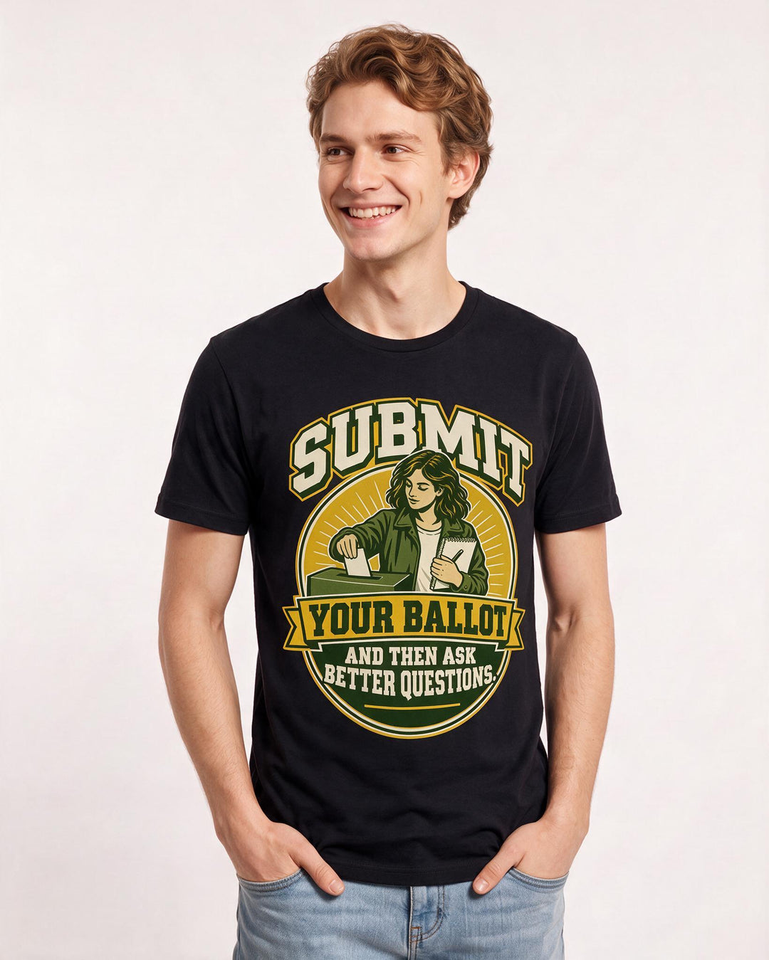 Political Statement Black T-Shirt for Men – Everyday Expression Graphic Tee product image 1