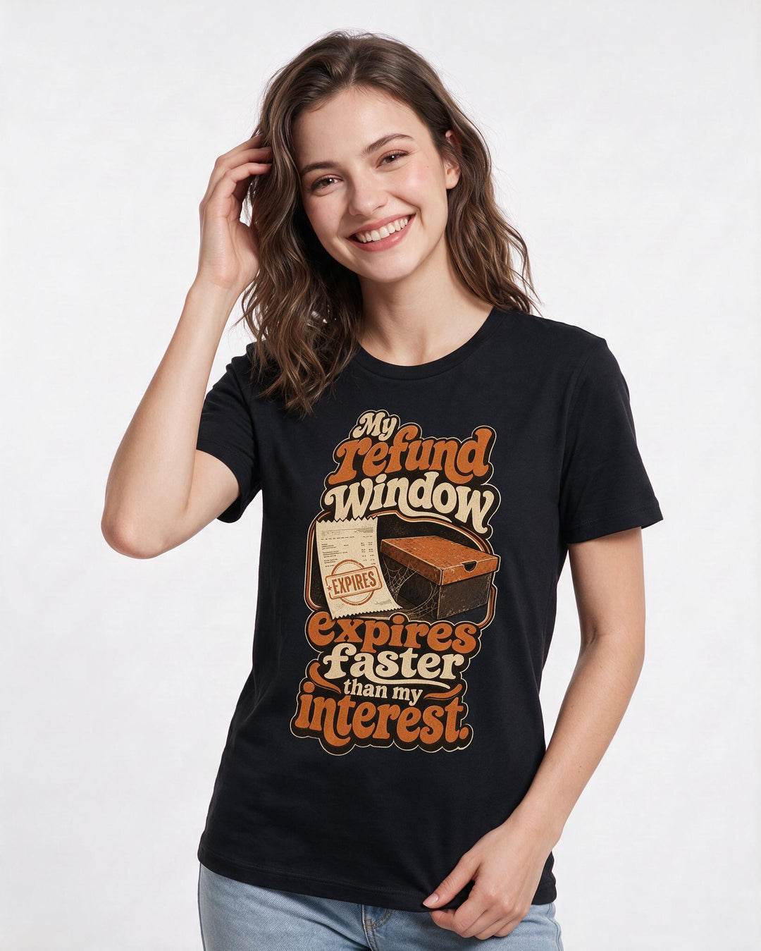 Meme Black T-Shirt for Women – Everyday Expression Graphic Tee product image 1