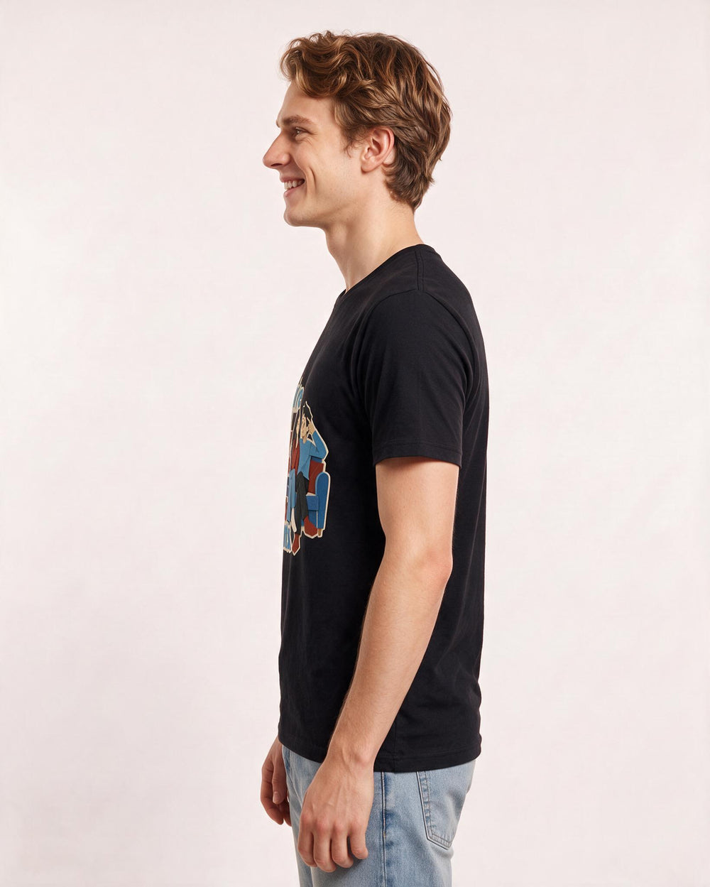 Couples Black T-Shirt for Men – Everyday Expression Graphic Tee product image 2