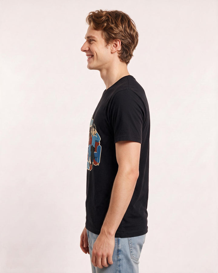Couples Black T-Shirt for Men – Everyday Expression Graphic Tee product image 2