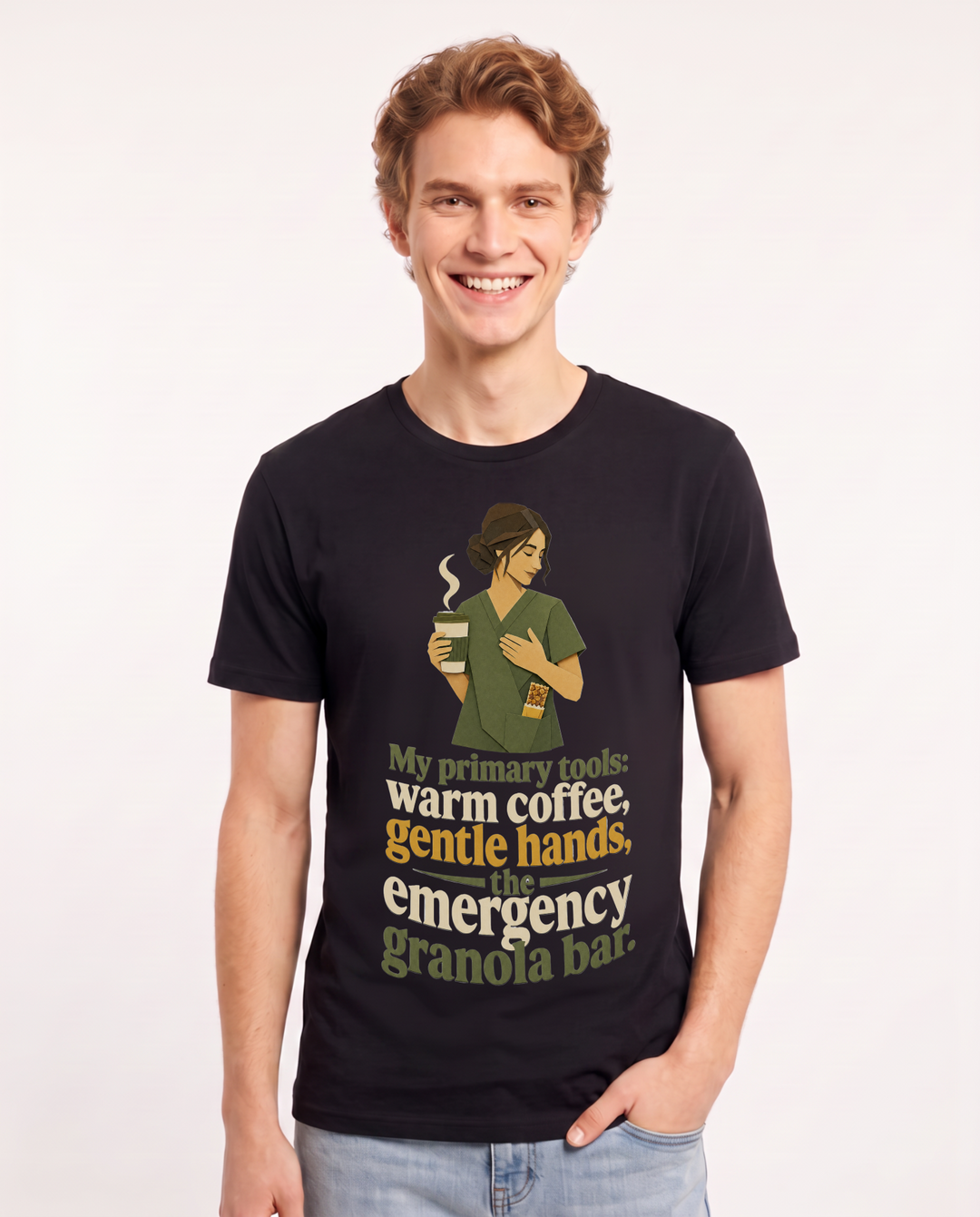 Nurse Black T-Shirt for Men – Nursing Life Graphic Tee product image 3