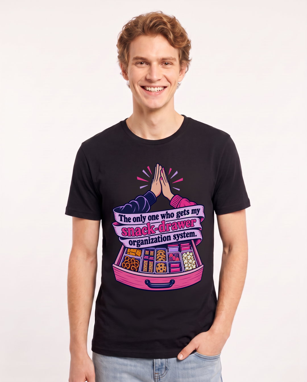 Couples Black T-Shirt for Men – Everyday Expression Graphic Tee product image 3