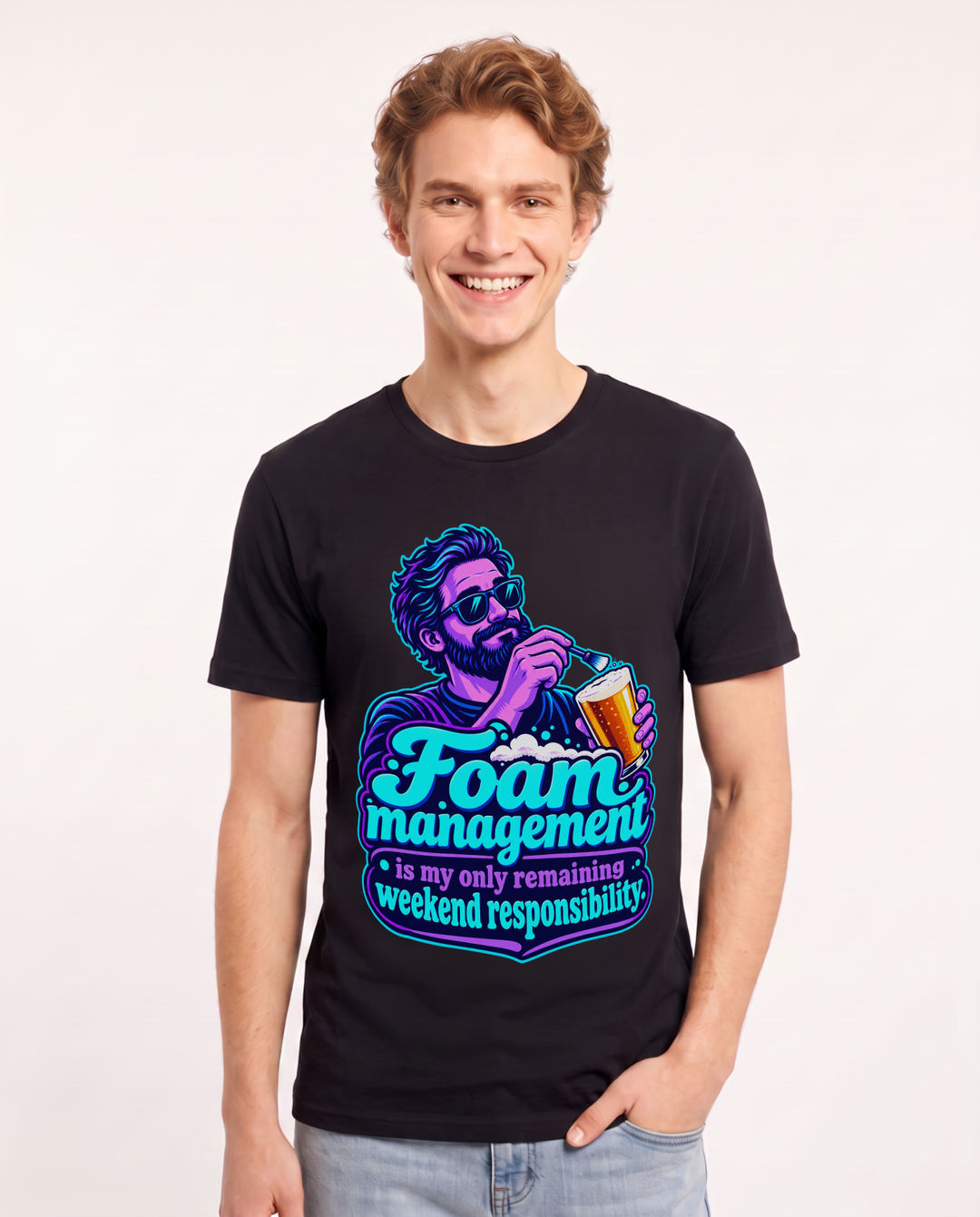 Beer Black T-Shirt for Men – Everyday Expression Graphic Tee product image 3