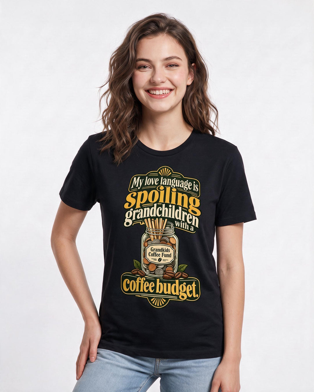Grandparent Black T-Shirt for Women – Everyday Expression Graphic Tee product image 1