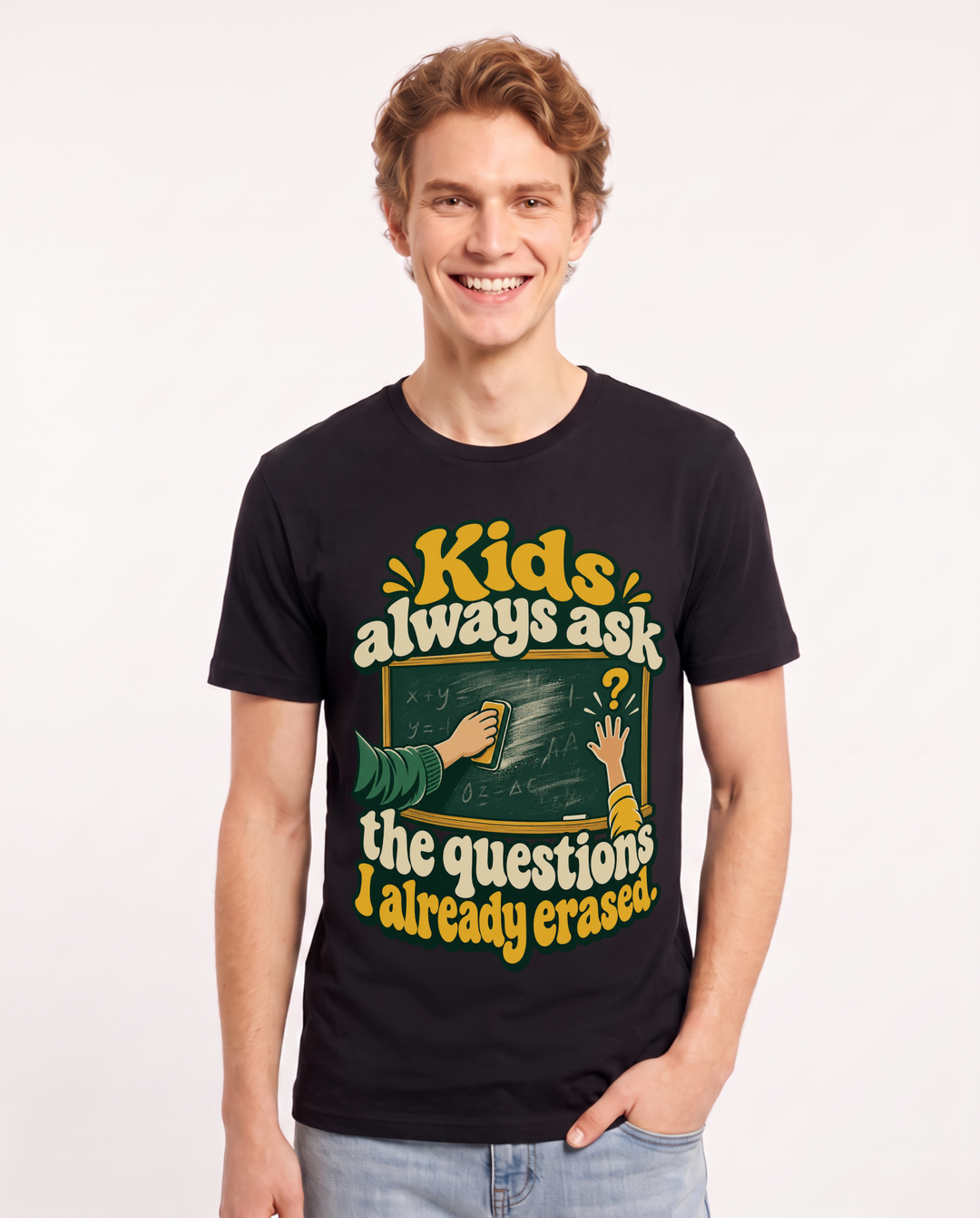 Teacher Black T-Shirt for Men – Everyday Expression Graphic Tee product image 3