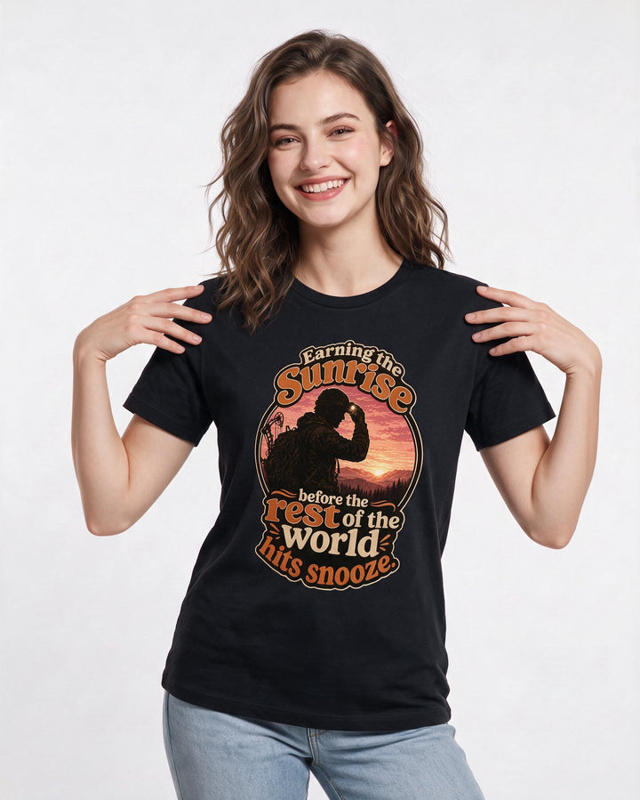 Hunting Black T-Shirt for Women – Everyday Expression Graphic Tee product image 1