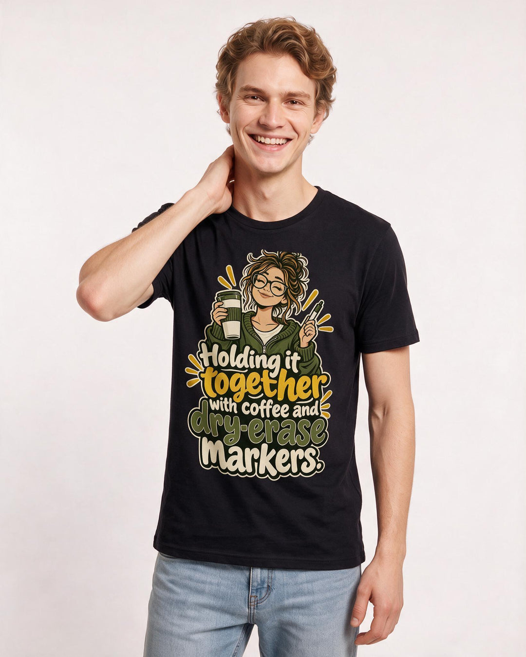 Teacher Black T-Shirt for Men – Everyday Expression Graphic Tee product image 1