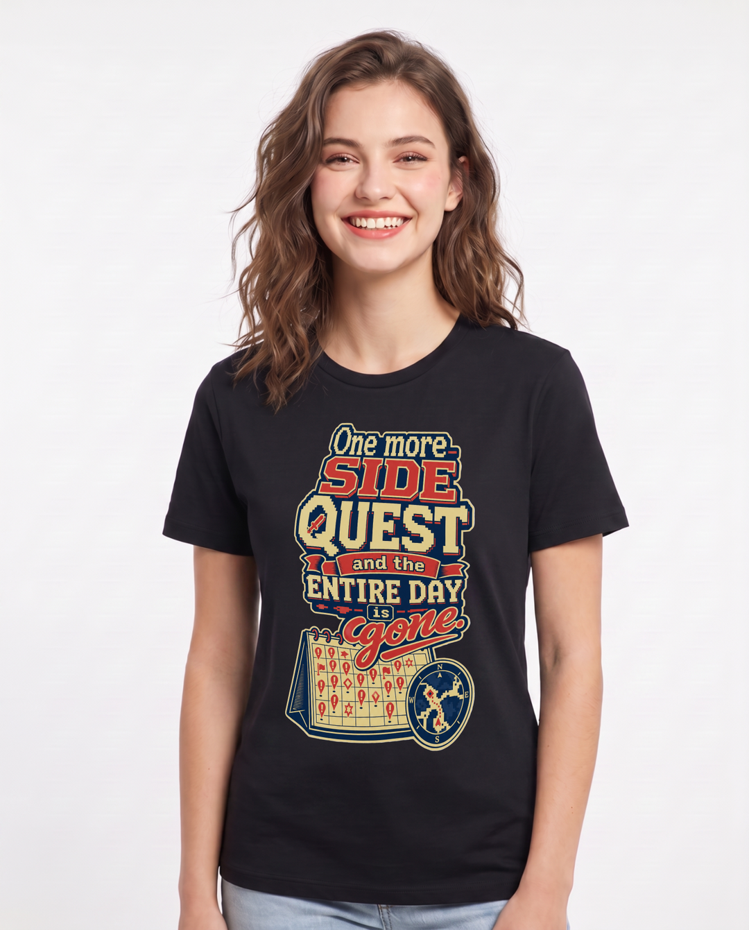 Gaming Black T-Shirt for Women – Game Night Graphic Tee product image 3