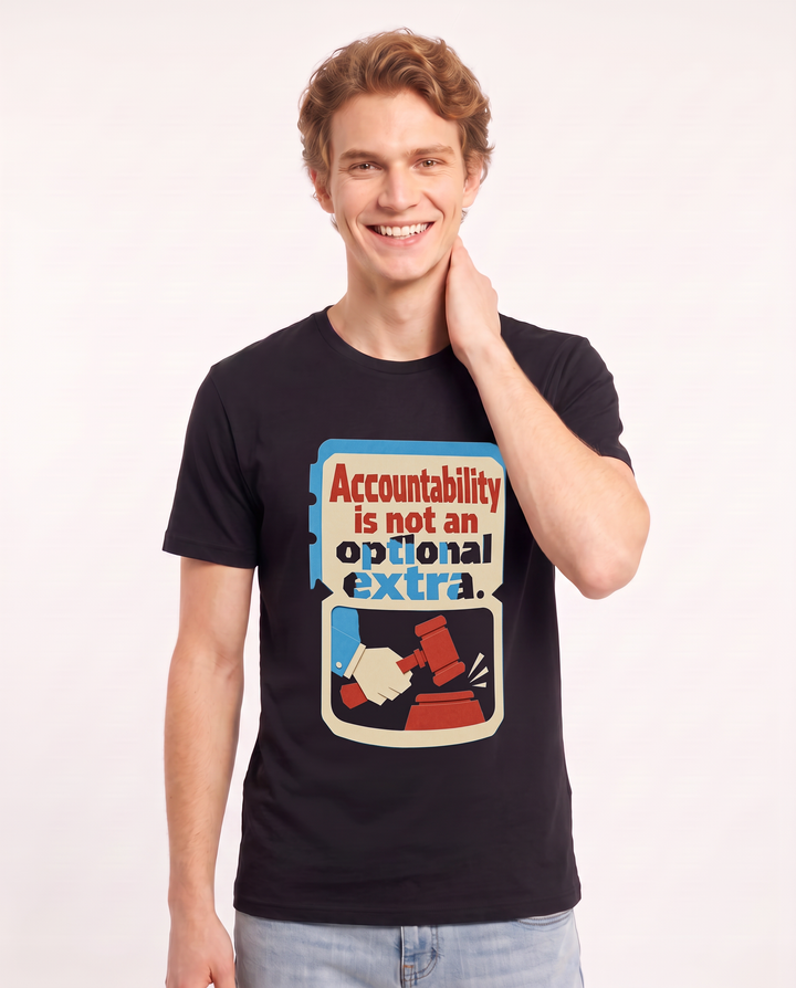 Graphic Men's Black T-Shirt - Accountability is not an optional extra. product image 3