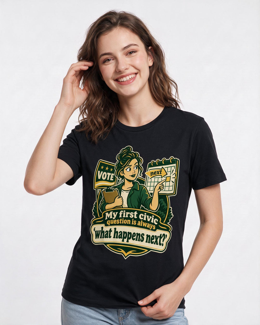 Political Statement Black T-Shirt for Women – Everyday Expression Graphic Tee product image 1