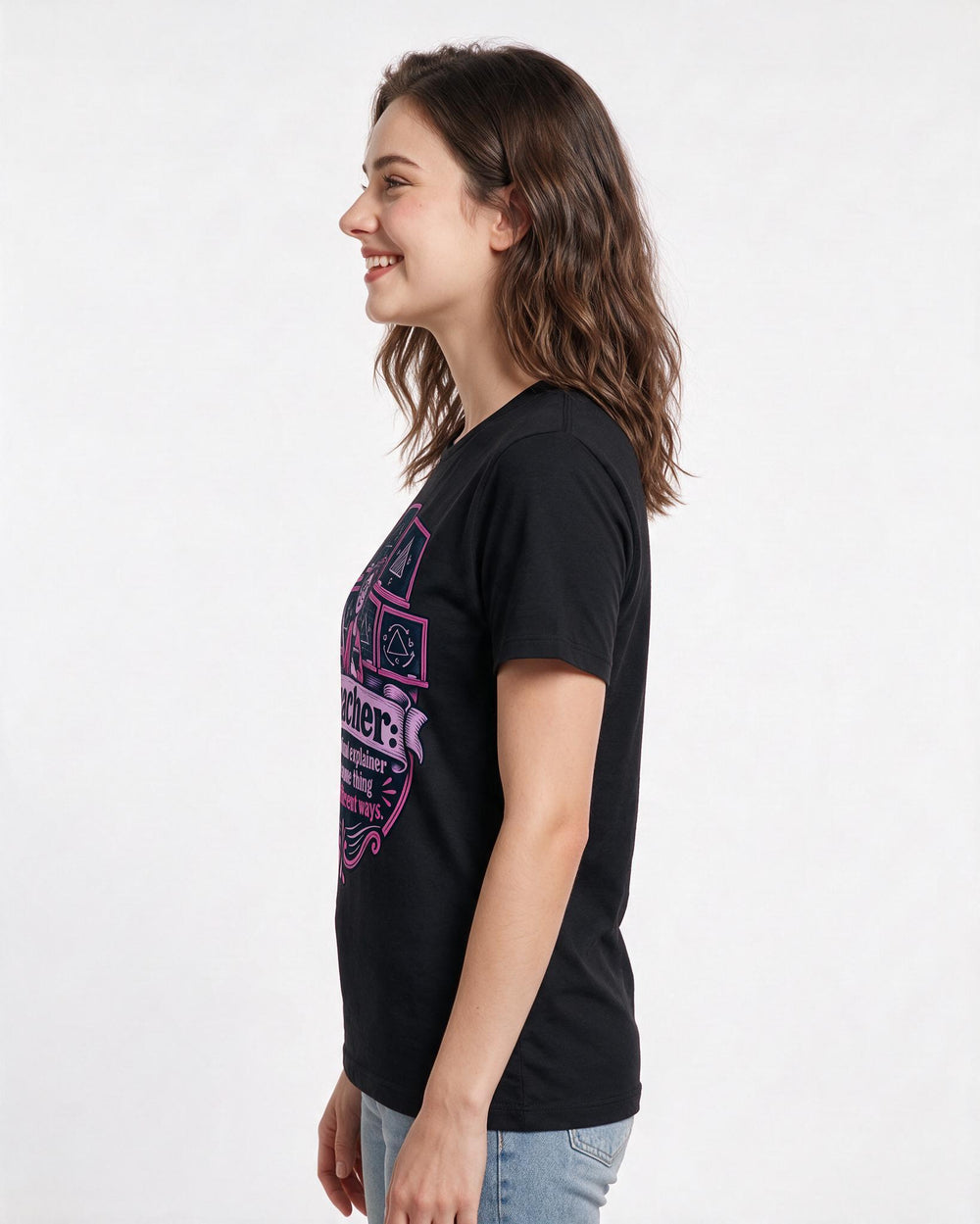 Teacher Black T-Shirt for Women – Everyday Expression Graphic Tee product image 2