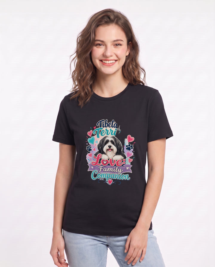 Tibetan Terrier Love: Family Companion Women's Black T-Shirt product image 1