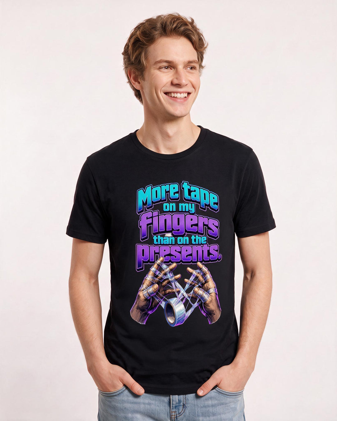Christmas Black T-Shirt for Men – Holiday Theme Graphic Tee product image 1