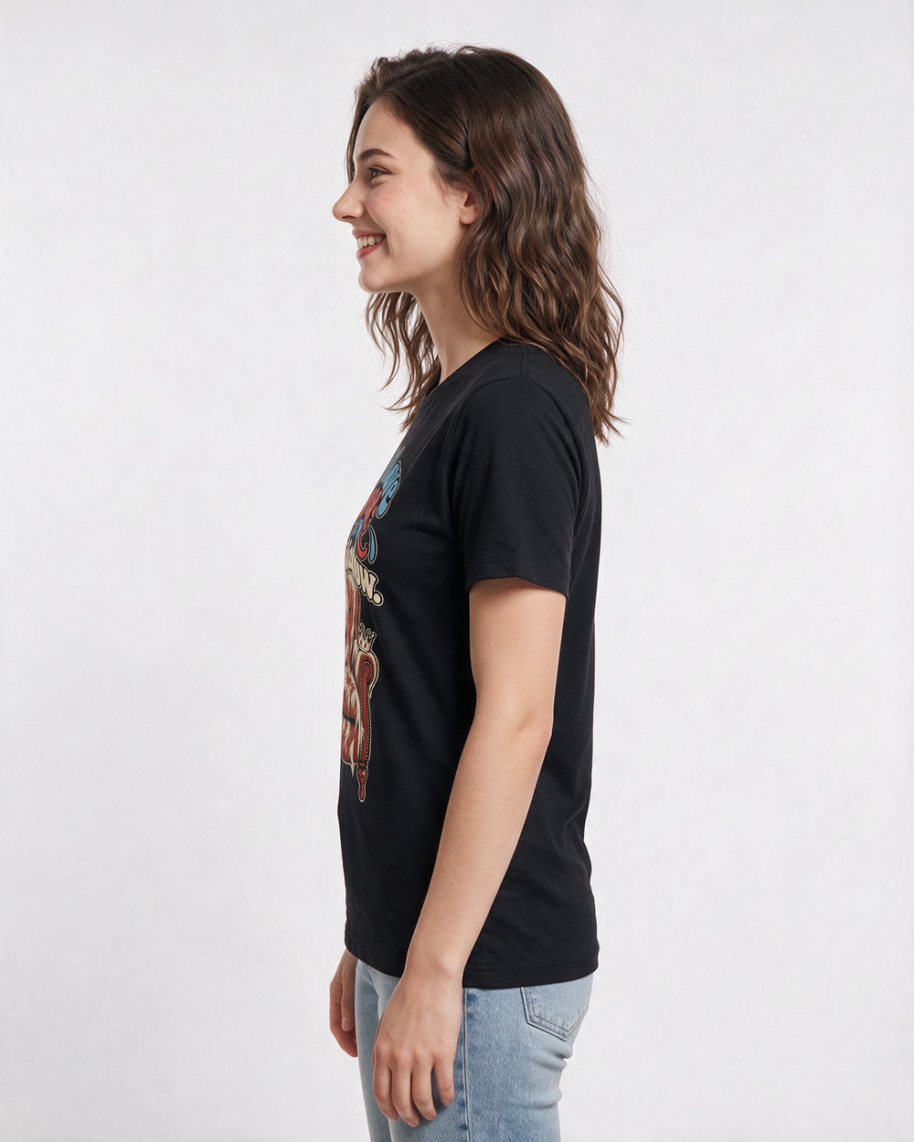Cat Lover Black T-Shirt for Women – Everyday Expression Graphic Tee product image 2