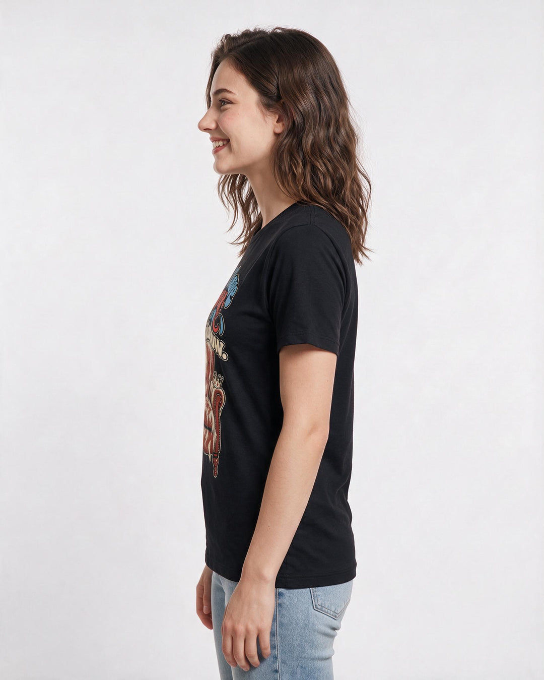 Cat Lover Black T-Shirt for Women – Everyday Expression Graphic Tee product image 2