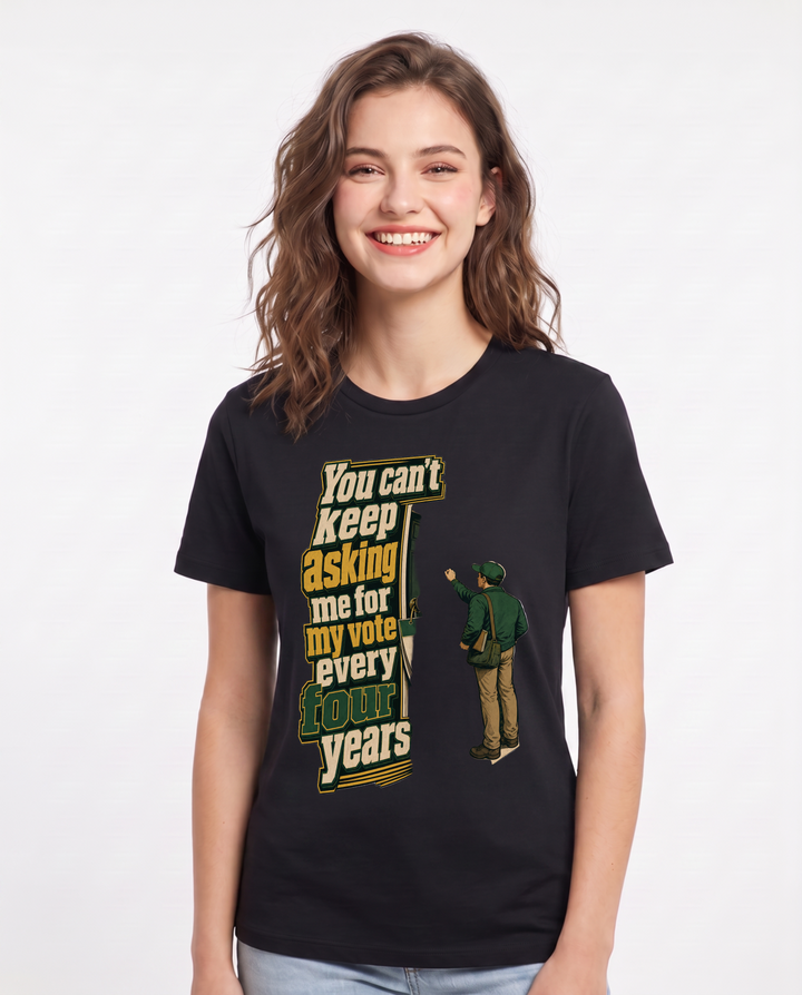 Political Statement Black T-Shirt for Women – Everyday Expression Graphic Tee product image 3
