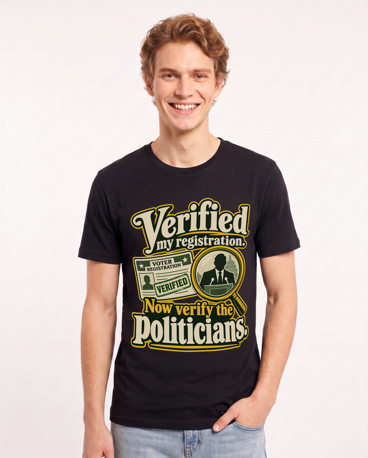 Political Statement Black T-Shirt for Men – Everyday Expression Graphic Tee product image 3