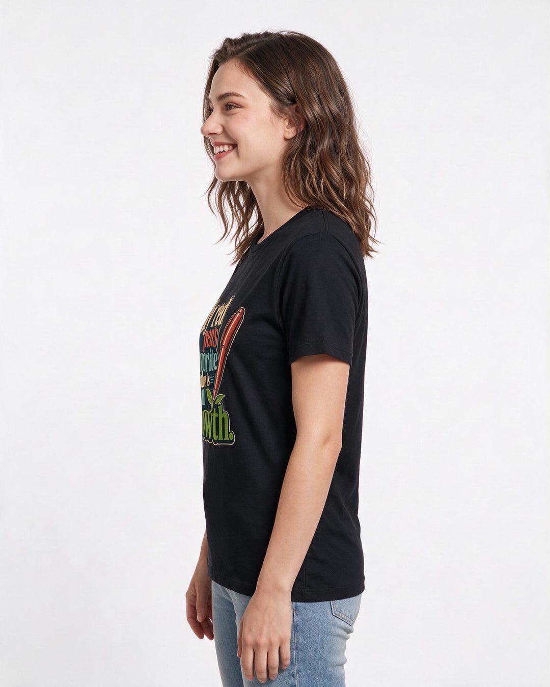 Teacher Women's Black T-Shirt – My red pen's favorite color is still growth. product image 2