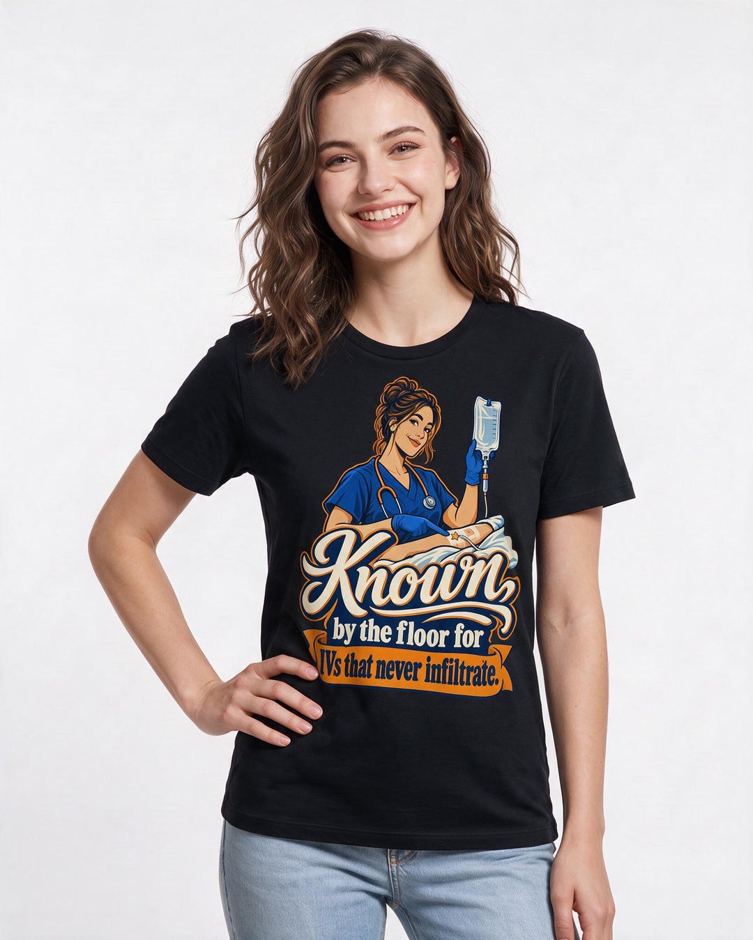 Nurse Black T-Shirt for Women – Nursing Life Graphic Tee product image 1