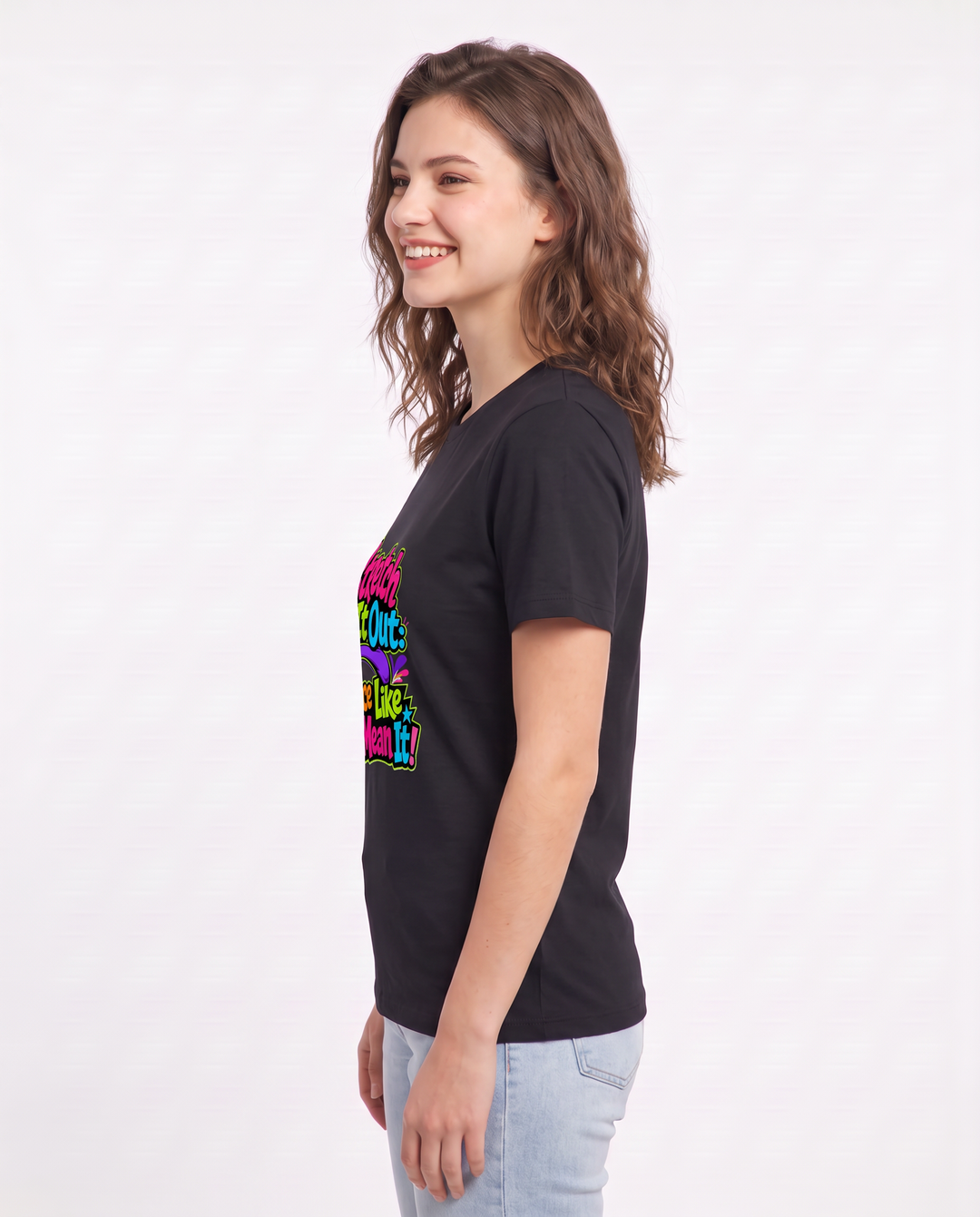 Stretch It Out: Dance Like You Mean It! Women's Black T-Shirt product image 3
