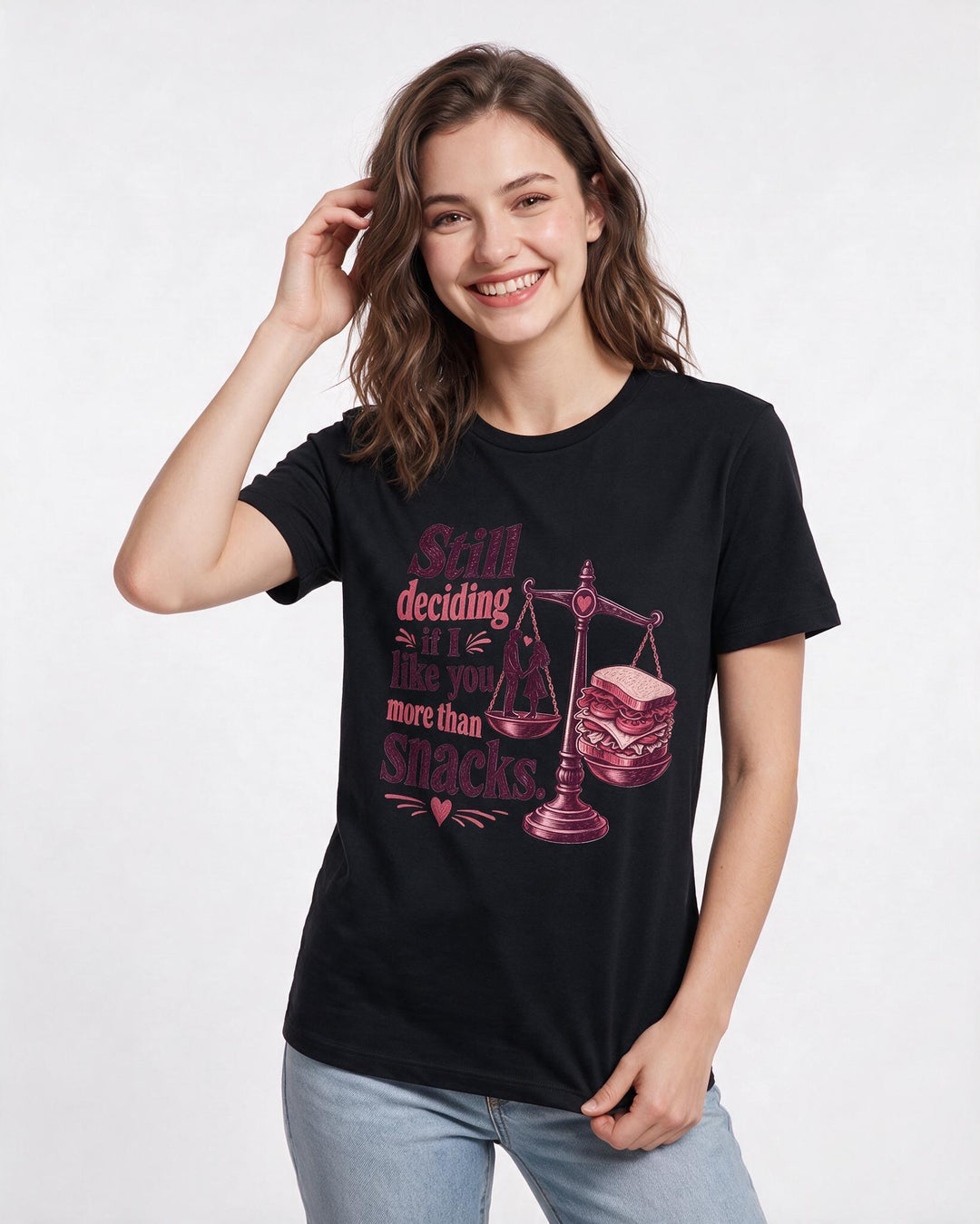 Couples Black T-Shirt for Women – Everyday Expression Graphic Tee product image 1