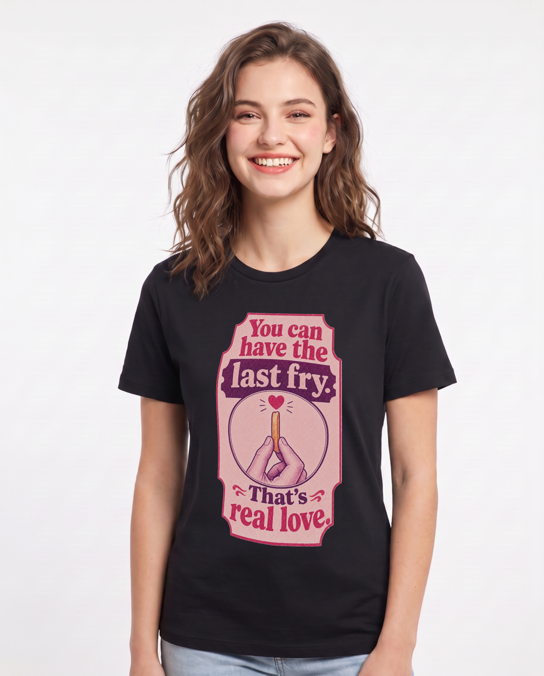Couples Black T-Shirt for Women – Everyday Expression Graphic Tee product image 3