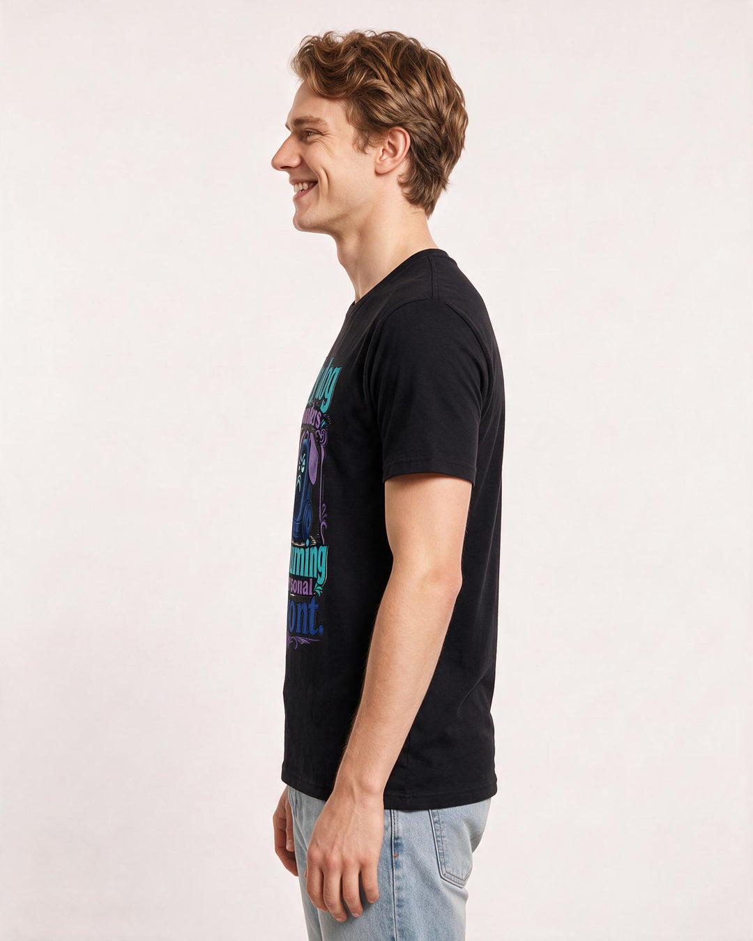 Dog Lover Black T-Shirt for Men – Everyday Expression Graphic Tee product image 2