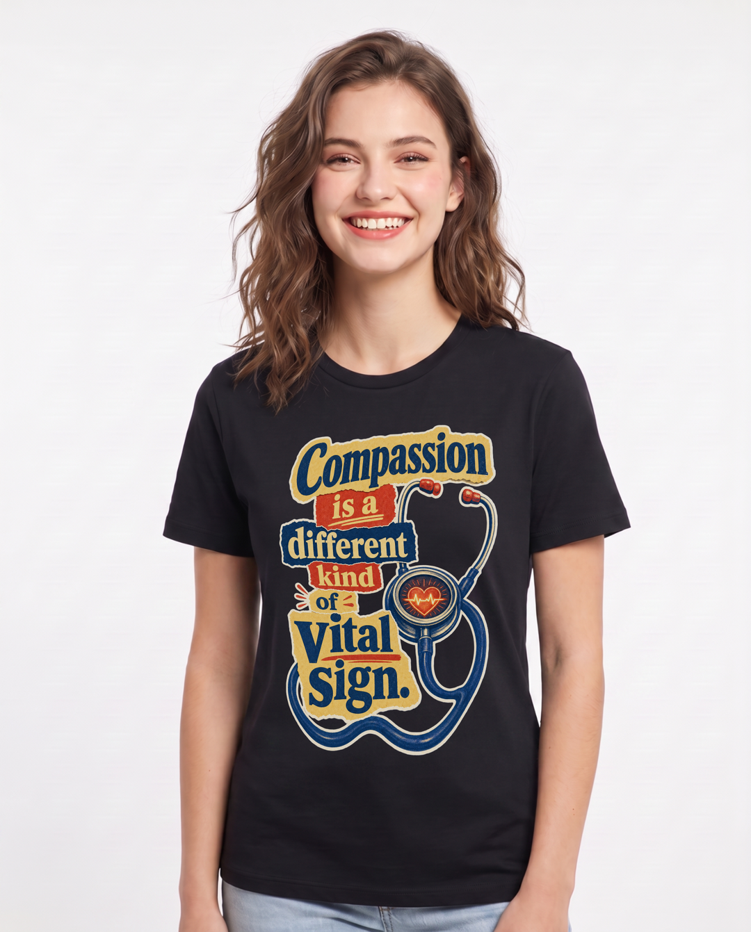 Nurse Black T-Shirt for Women – Nursing Life Graphic Tee product image 3