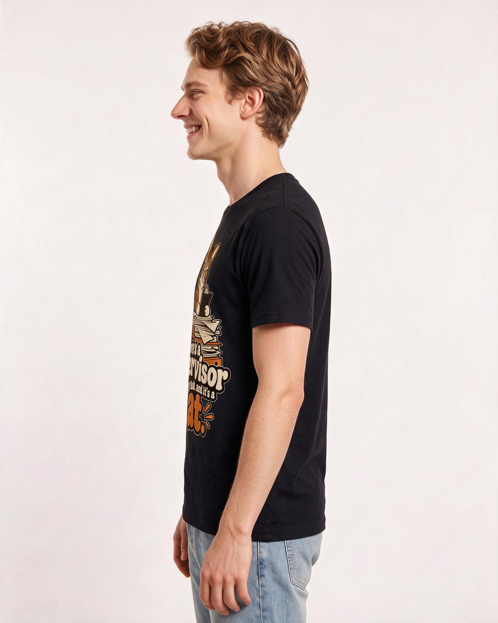 Cat Lover Black T-Shirt for Men – Everyday Expression Graphic Tee product image 2