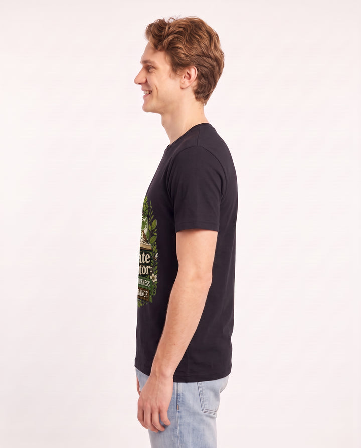 Climate Educator: Spreading Awareness, Making Change Men's Black T-Shirt product image 3