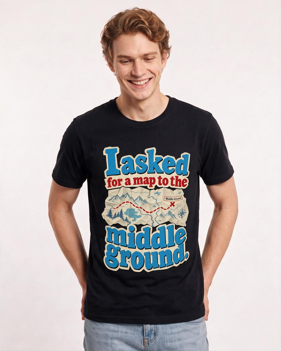 Political Statement Black T-Shirt for Men – Everyday Expression Graphic Tee product image 1