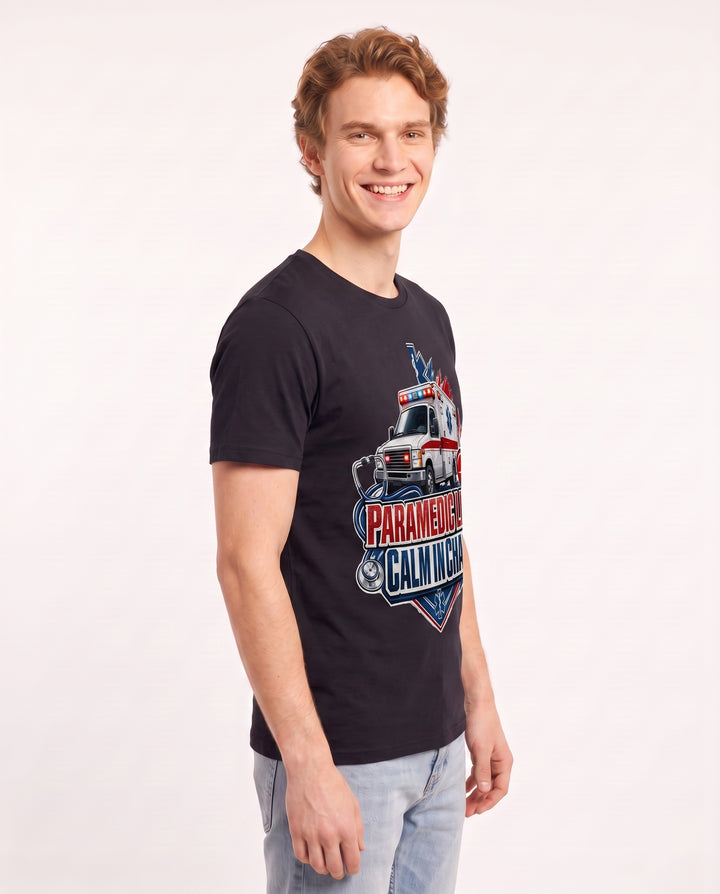 Paramedic Life: Calm in Chaos Men's Black T-Shirt product image 3