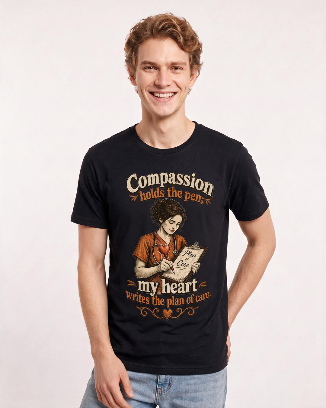 Nurse Black T-Shirt for Men – Nursing Life Graphic Tee product image 3