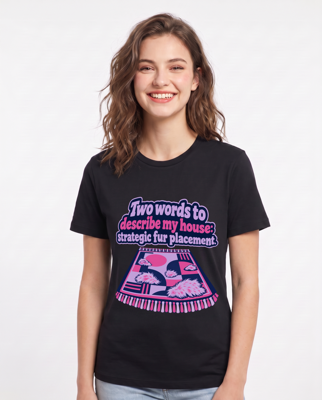 Cat Lover Black T-Shirt for Women – Everyday Expression Graphic Tee product image 3