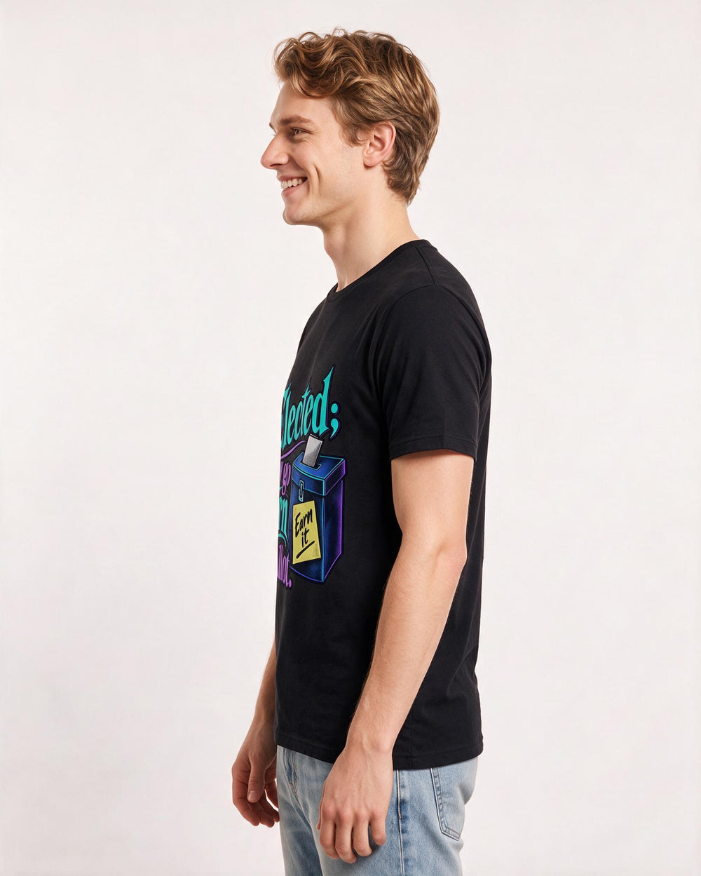 Political Statement Black T-Shirt for Men – Everyday Expression Graphic Tee product image 2