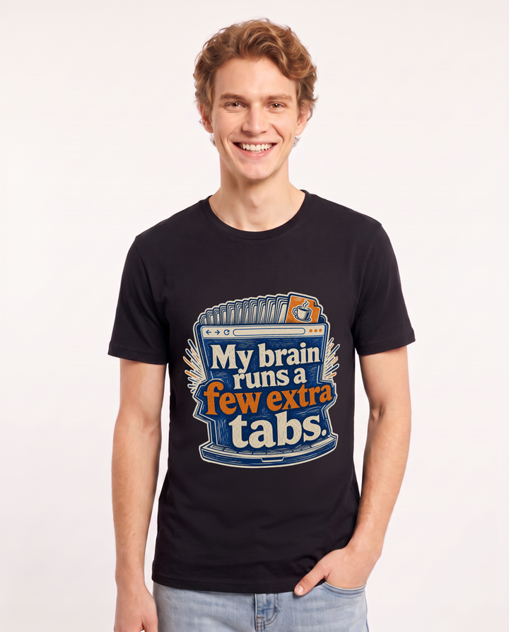 Neurodiversity Black T-Shirt for Men – Everyday Expression Graphic Tee product image 3