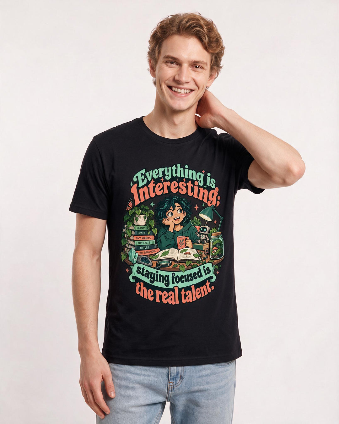 Neurodiversity Black T-Shirt for Men – Everyday Expression Graphic Tee product image 1