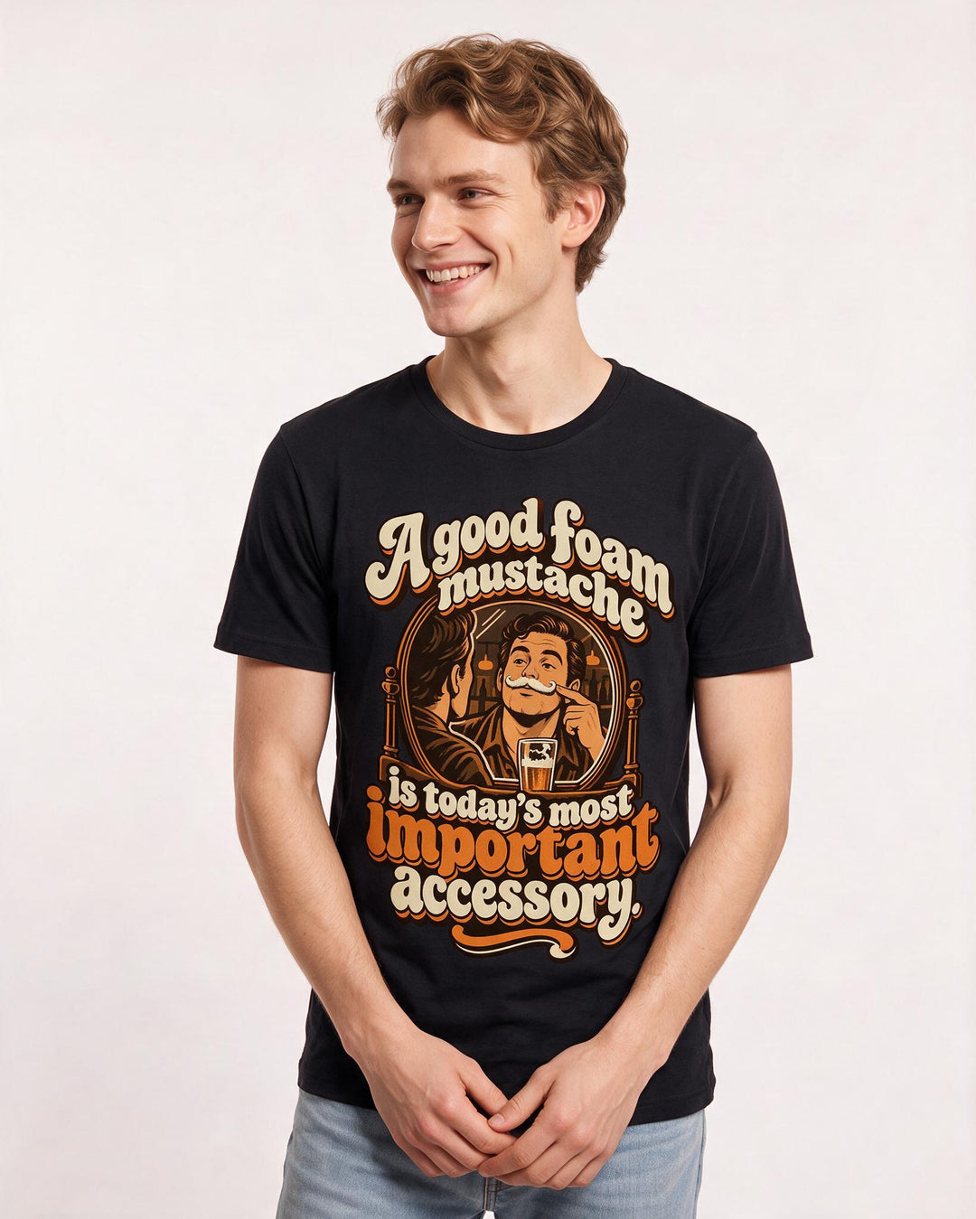 Beer Black T-Shirt for Men – Everyday Expression Graphic Tee product image 1