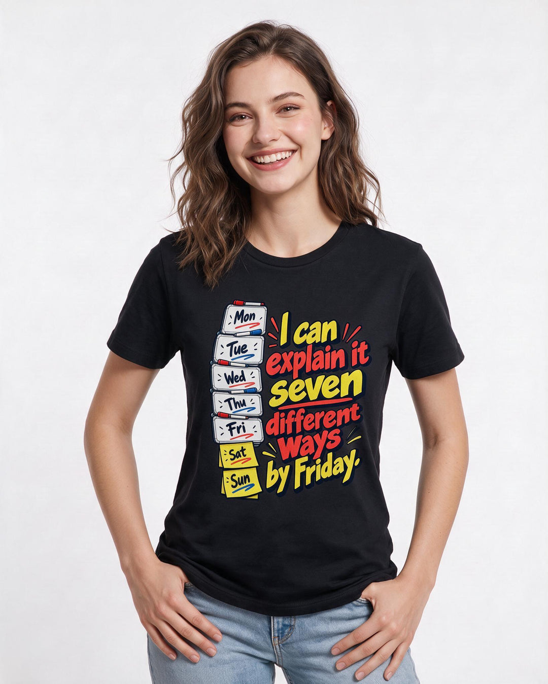 Teacher Black T-Shirt for Women – Everyday Expression Graphic Tee product image 1
