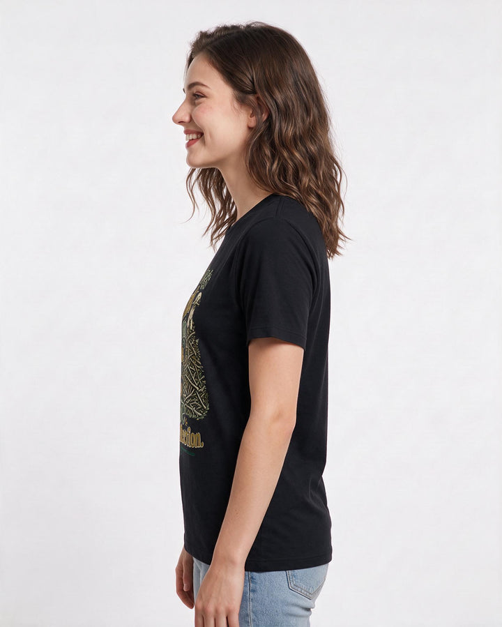 Cat Lover Black T-Shirt for Women – Everyday Expression Graphic Tee product image 2